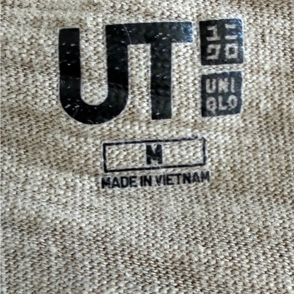 Uniqlo UT Japanese Cat Graphic T-Shirt Beige 100% Cotton Men’s M - Picture 6 of 11